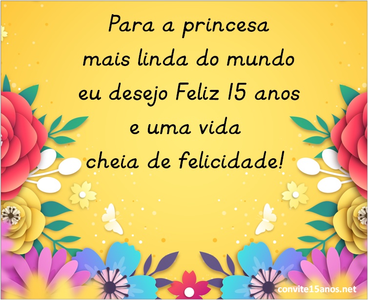 Cartão de Feliz Aniversário 15 anos