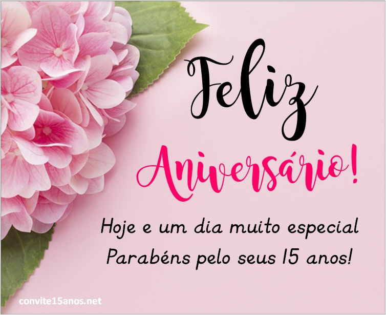 Cartão de Feliz Aniversário 15 anos